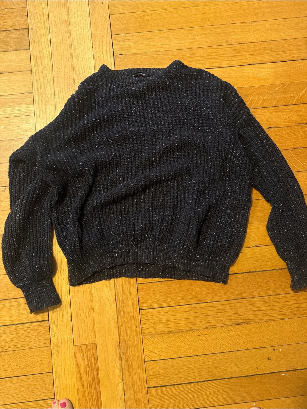 Vintage American Apparel black marled Ribbed Crewneck Sweater